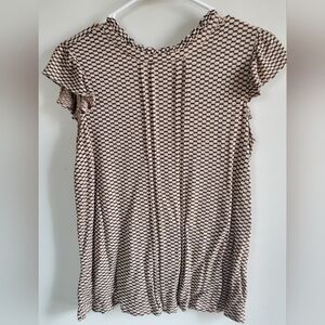 Elle Black and Cream Patterned Blouse